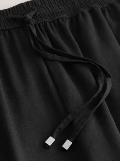 Noir - Pantalons de travail à enfiler avec lin