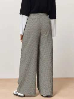 Noir - Pantalons Jambe large Vichy