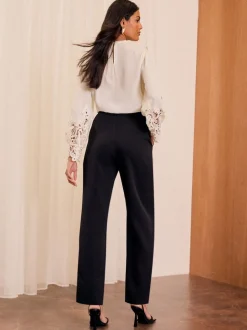 Noir - Pantalons Love & Roses Coupe droite