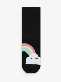 Noir - Paquet de 5 chaussettes d'école à cheville en coton riche Character