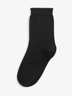 Noir - Paquet de 5 chaussettes d'école en coton riche