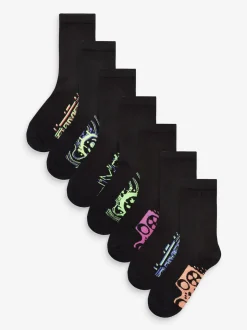 Noir - Paquet de chaussettes en coton riche 7