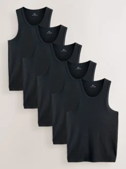 Noir - Paquet de gilets à côtes 5