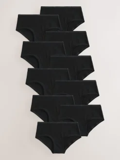 Noir - Paquet de slips taille basse 10 (3-16ans)