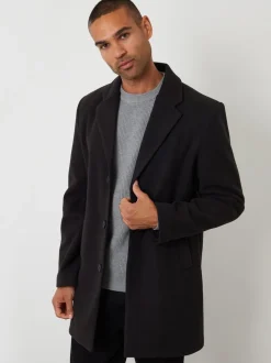 Noir - Pardessus Threadbare en fausse laine