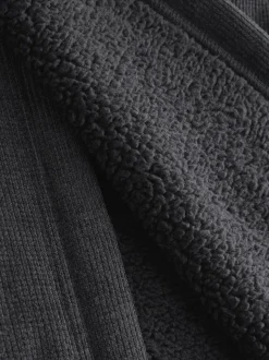 Noir - Peignoir texturé en velours côtelé