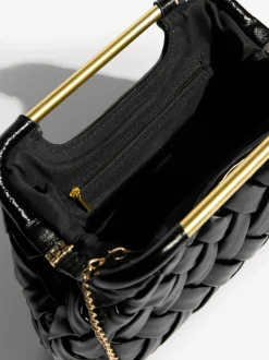 Noir - Pochette à poignée tissée