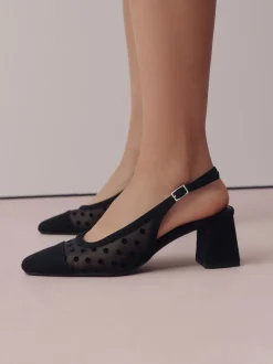 Noir à pois - Chaussures à talons carrés Forever Comfort® à bout carré