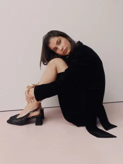 Noir à pois - Chaussures à talons carrés Forever Comfort® à bout carré