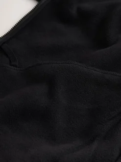 Noir - Polaire zippée en entonnoir en peau de mouton