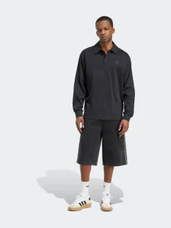 Noir - Polo de rugby Adidas Original Adicolor