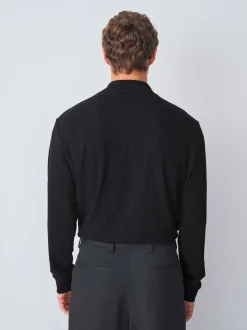 Noir - Polos chics à col zippé