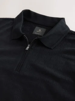 Noir - Polos chics à col zippé