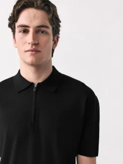 Noir - Polos N. Premium Décontracté en maille à manches courtes Milieu