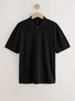 Noir - Polos N. Premium Décontracté en maille à manches courtes Milieu