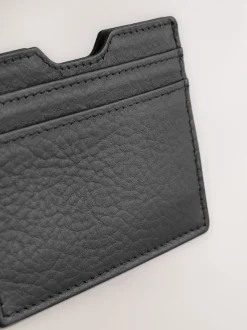 Noir - Porte-cartes en cuir grainé