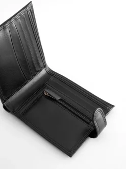 Noir - Portefeuille à bouton-pression