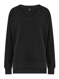 Noir - Pour Moi le Sweat-shirt Décontracté à Col en V le plus doux pour le repos