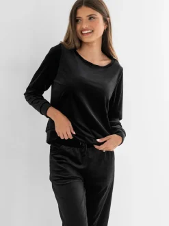 Noir - Pour Moi Velour Lounge Pyjamas Set