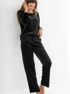 Noir - Pour Moi Velour Lounge Pyjamas Set