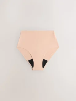 Noir / Praline nude / Rose fleuri - Lot de 4 culottes menstruelles à débit moyen Invisible