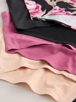 Noir / Praline nude / Rose fleuri - Lot de 4 culottes menstruelles à débit moyen Invisible