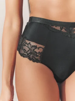 Noir / Praline Nude - Tongs taille haute légers et modelants pour le contrôle de l'abdomen 2 Pack