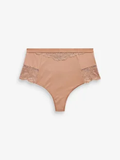 Noir / Praline Nude - Tongs taille haute légers et modelants pour le contrôle de l'abdomen 2 Pack