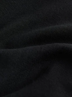 Noir - Pull col rond riche en coton au toucher doux