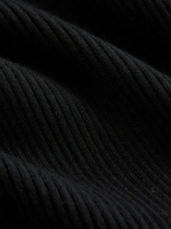 Noir - Pull en maille à col roulé (3-16ans)