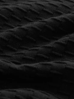 Noir - Pull N.premium en coton riche en coton haut de gamme texturé à col zippé