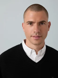 Noir - Pull Oxford texturé coupe classique