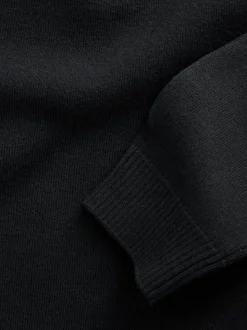 Noir - Pull scolaire en maille à col rond (3-16ans)