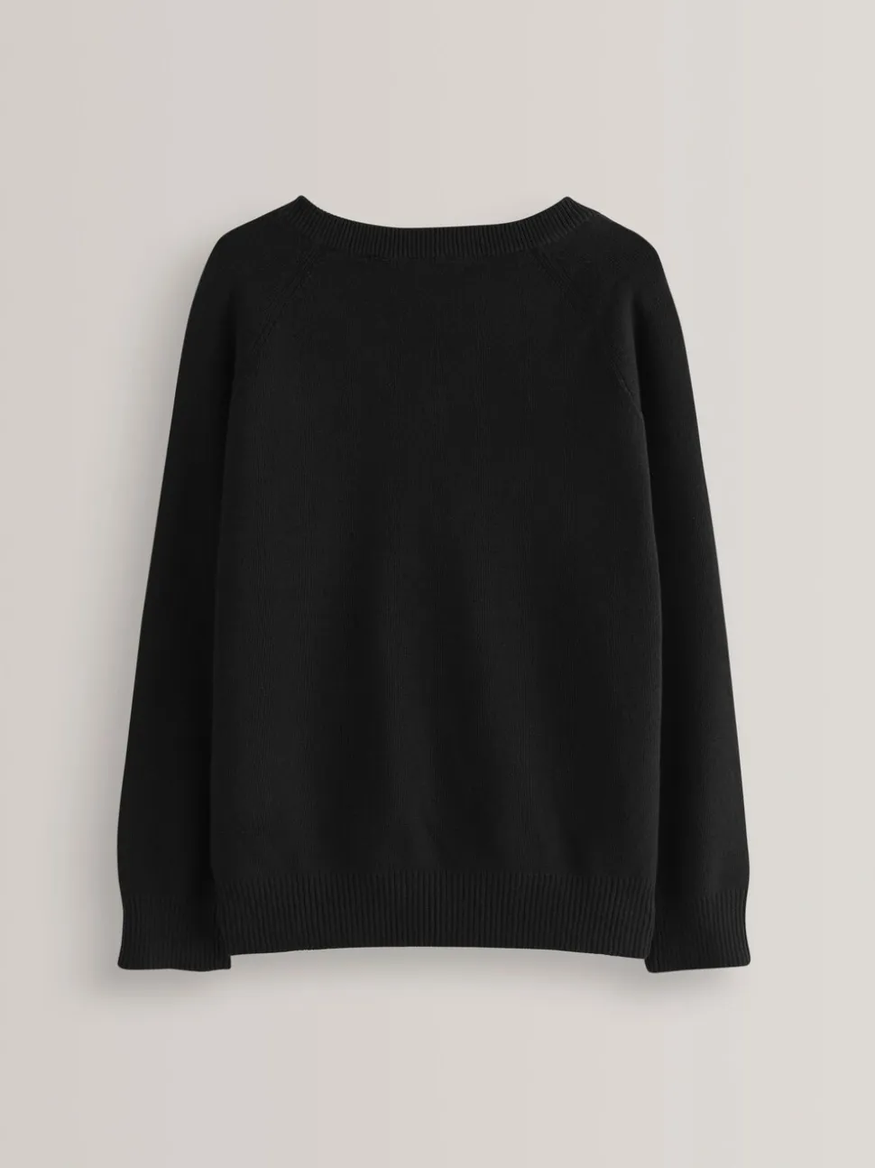 Noir. - Pull scolaire tricoté à col en V (3-16ans)