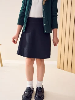 Noir - Pull-On Jersey Extensible School Skater Jupes (3-17yrs)