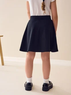 Noir - Pull-On Jersey Extensible School Skater Jupes (3-17yrs)