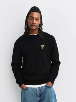 Noir - Pulls graphique à col rond 100% coton Guinness sous licence