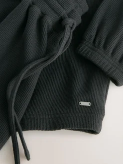 Noir - Pyjama à manches longues Cosy Waffle