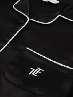 Noir - Pyjama de Noël The Little Tailor boutonné en satin pour enfant