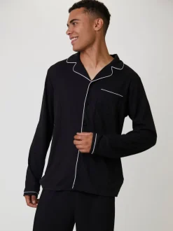 Noir - Pyjama Loungeable gaufré traditionnel