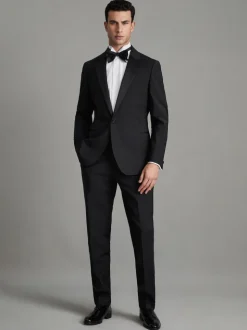 Noir - Revers à encoche - Veste de smoking Reiss Poker à simple boutonnage habillé