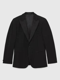 Noir - Revers en pointe - Veste de smoking Reiss Poker à simple boutonnage habillé