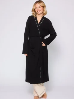 Noir - Robe de chambre Loungeable kimono côtelée