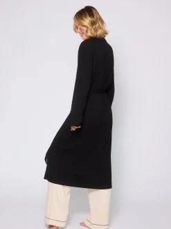 Noir - Robe de chambre Loungeable kimono côtelée
