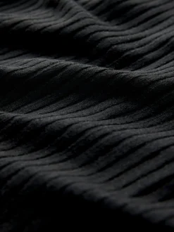 Noir - Robe de grossesse à manches longues et allaitement