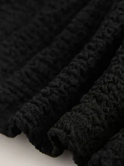 Noir - Robe d'été à bretelles Effet froissé (3-16ans)