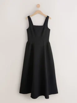 Noir - Robe longue à taille cintrée Occasion