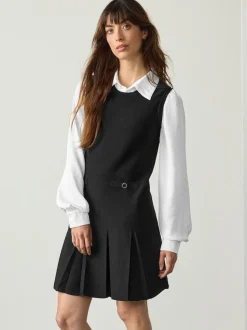 Noir - Robe Tablier en maille à superpositions