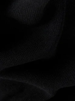 Noir - Robe Tablier en maille à superpositions