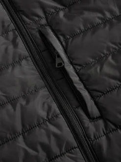 Noir - Résistant à la douche Lightweight Hooded Puffer Coat Veste